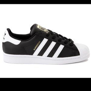 Women's Adidas Original Superstar Core Black and White Shoes Sz 6